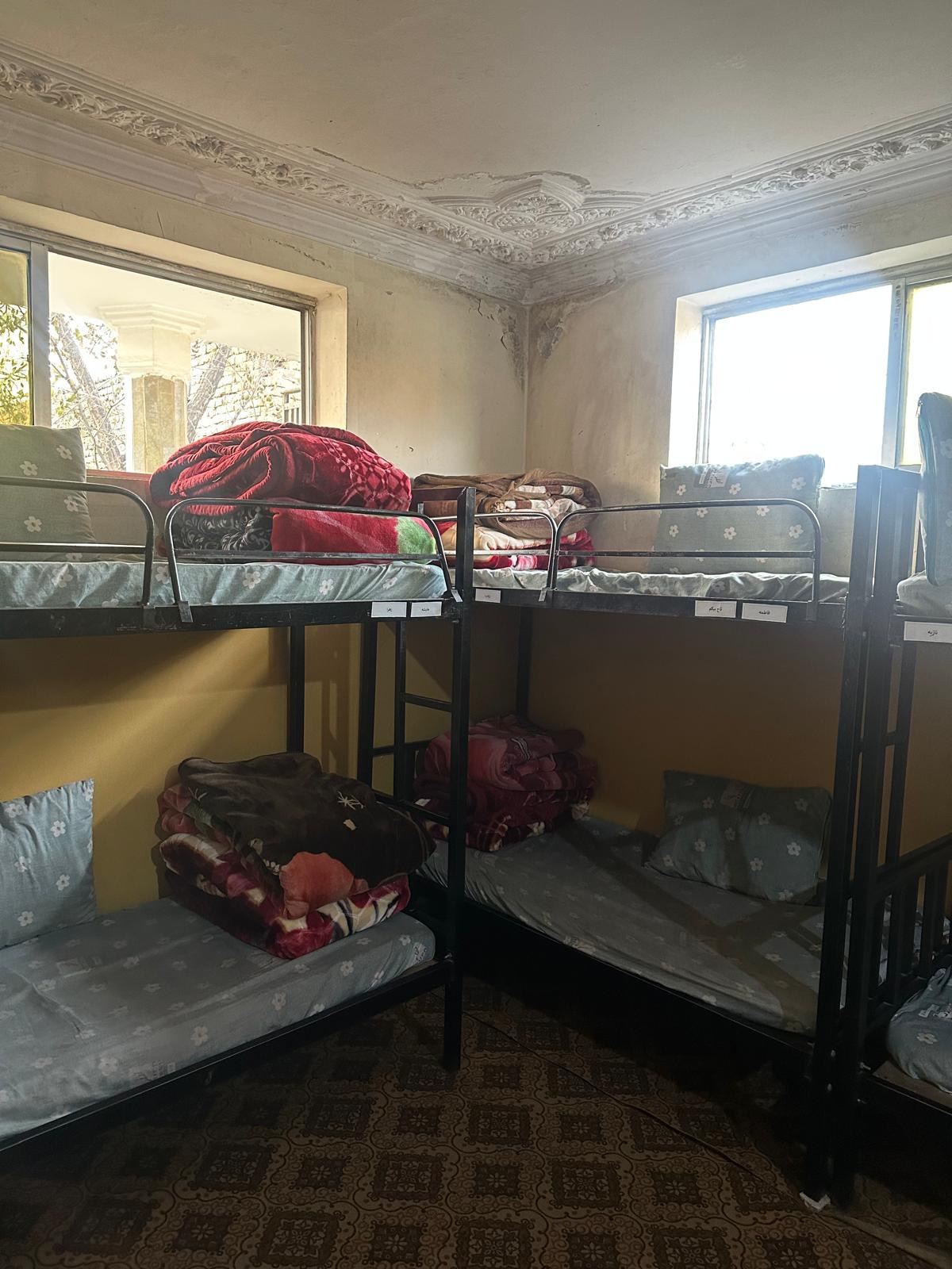 Dormitory room prepared for children at a partner care facility